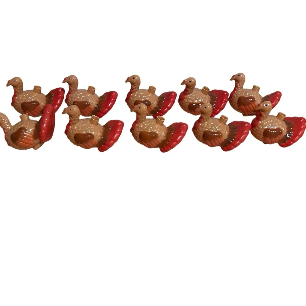 Turkey‎ Blow Mold Light String Covers Thanksgiving Set Of 10 Fall Decor
